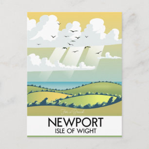 Newport Isle of Wight travel poster. Postcard