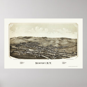Newport, NY Panoramic Map - 1890 Poster