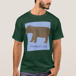 Newport OR Brown Origami Bear Abstract Geometrical T-Shirt
