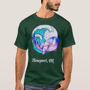 Newport OR Japanese Paint Geometric Orca Killer Wh T-Shirt