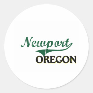 Newport Oregon Classic Design Round Sticker