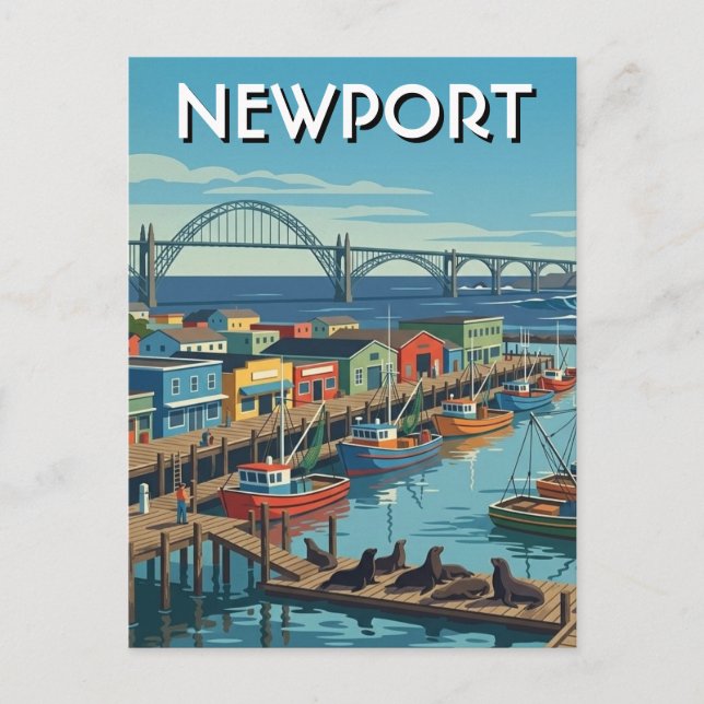 Newport Oregon Coast Postcard (Front)