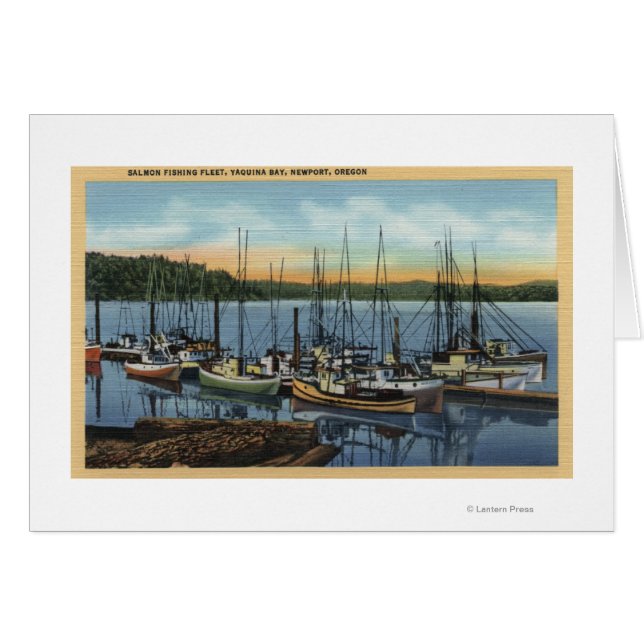 Newport, Oregon - Salmon Fishing Fleet in Yaquin (Front Horizontal)
