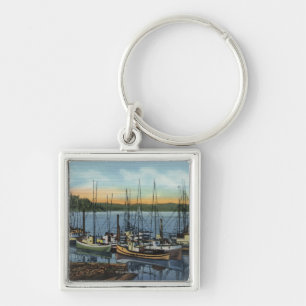 Newport, Oregon - Salmon Fishing Fleet in Yaquin Key Ring