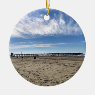 Newport Pier, Newport Beach, California Ceramic Ornament