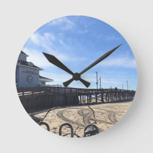 Newport Pier, Newport Beach, California Round Clock