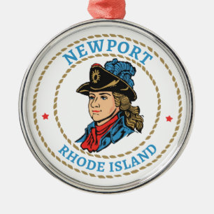Newport Rhode Island Colonial Metal Ornament