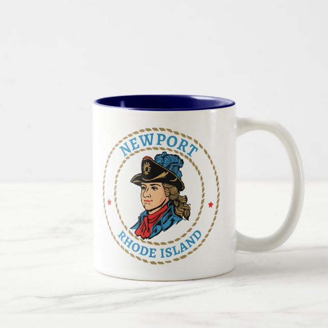 Newport Rhode Island Colonial Two-Tone Coffee Mug (Right)