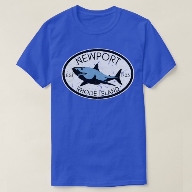 Newport Rhode Island Fishing Shark Fish Beach Vint T-Shirt (Design Front)