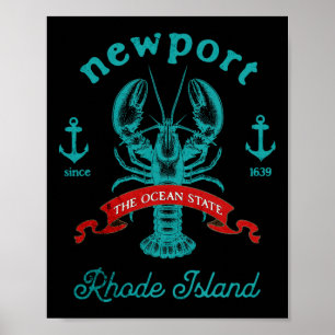 Newport Rhode Island Lobster Fishing Vacation Beac Poster