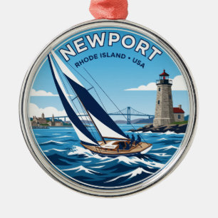 Newport Rhode Island Metal Ornament