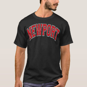 Newport Rhode Island RI Varsity Style Red Tet Pull T-Shirt