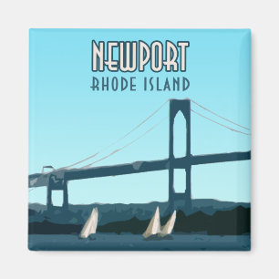 Newport Rhode Island Sailboats Vintage Magnet