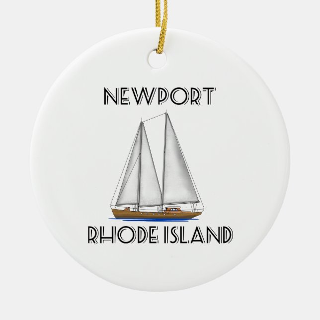 Newport Rhode Island Sailing Ceramic Ornament (Front)