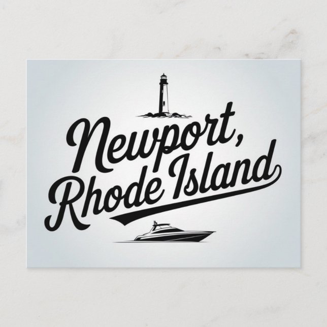 Newport, Rhode Island typography Holiday Postcard (Front)