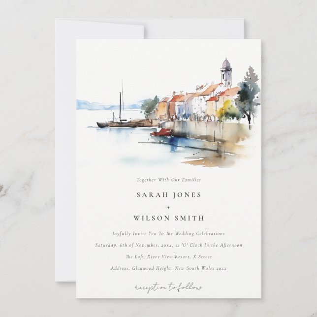 Newport Rhode Island United States Wedding Invitation (Front)