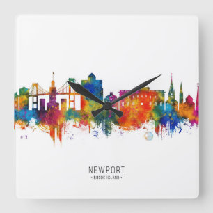 Newport Rhode Island USA Skyline Square Wall Clock