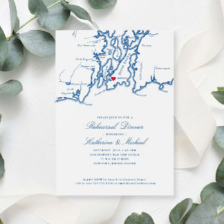 Newport Rhode Island Wedding Rehearsal Dinner Invitation