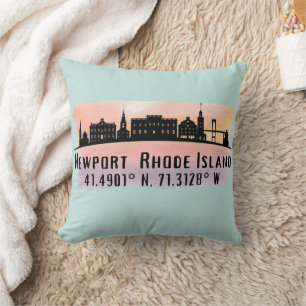 Newport RI City Skyline  Cushion