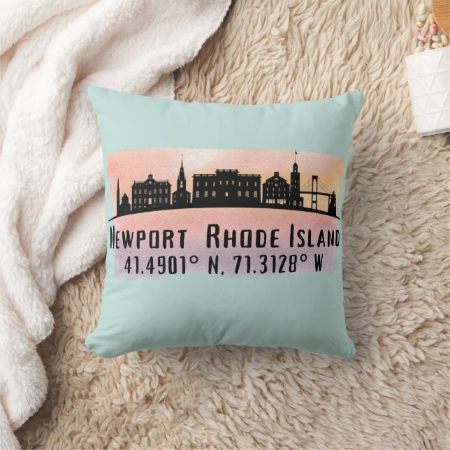 Newport RI City Skyline  Cushion (Blanket)