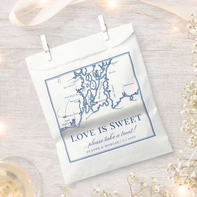 Newport RI Destination Wedding Love is Sweet Favour Bag (Clipped)