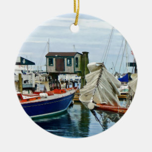Newport RI - Folded Sails Ceramic Ornament