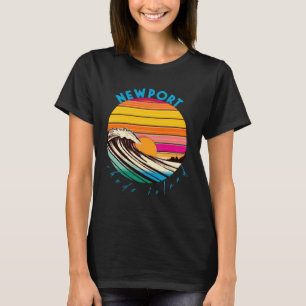 Newport RI Retro 1980s Style Rhode Island Beach T-Shirt