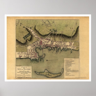 Newport, RI Town Map - 1777 Poster