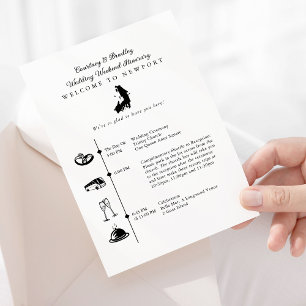 Newport RI Wedding Weekend Itinerary Timeline Enclosure Card