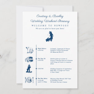 Newport RI Wedding Weekend Itinerary Timeline Invitation