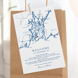 Newport RI Wedding Welcome Weekend Itinerary Thank You Card