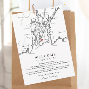 Newport RI Wedding Welcome Weekend Itinerary Thank You Card