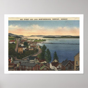 Newport VT Lake Memphremagog 1940s Vintage Style Poster