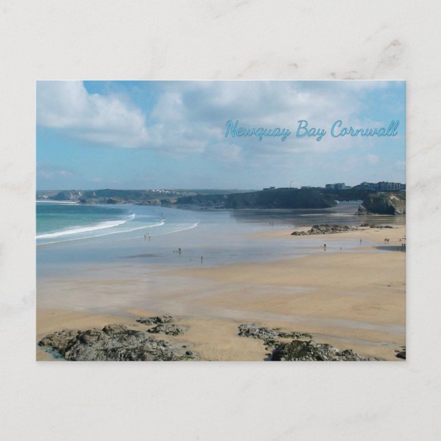 Newquay Bay Beaches Cornwall England Postcard (Front)