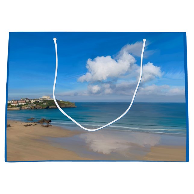 Newquay Bay in Summer  Large Gift Bag (Front)