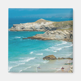 Newquay beach in North Cornwall Magnet