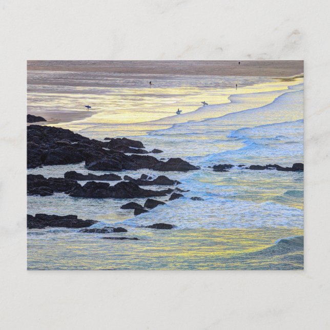 Newquay Beach Sunset Postcard (Front)