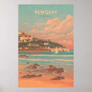 Newquay Cornwall Travel Poster