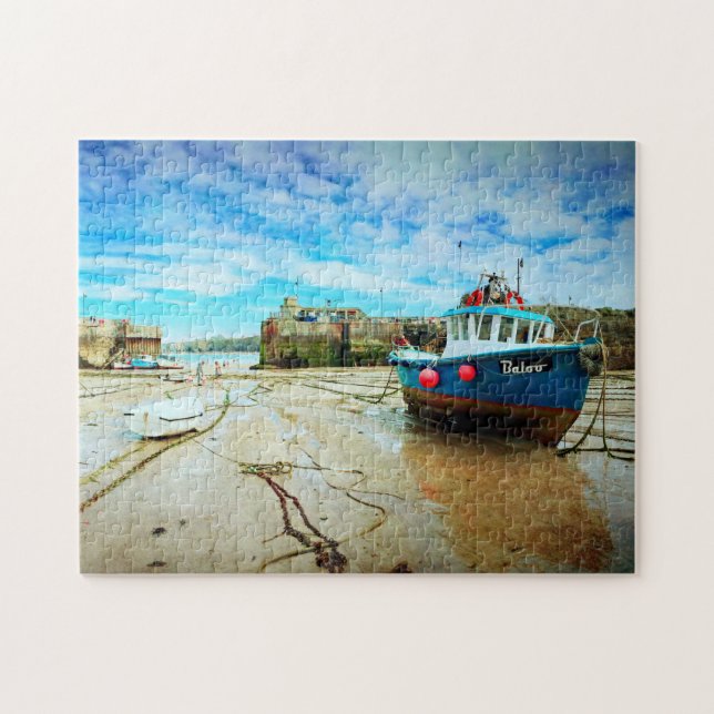 Newquay Harbour, Cornwall at Low Tide Jigsaw Puzzle (Horizontal)