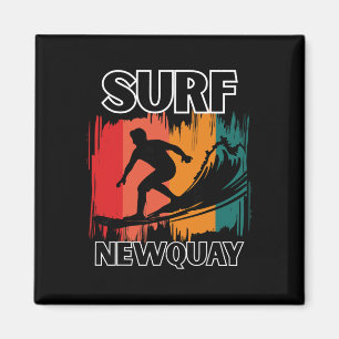 Newquay Surf Retro Cornwall Surfing And Beach Vibe Magnet