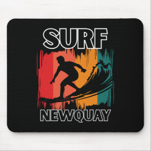 Newquay Surf Retro Cornwall Surfing And Beach Vibe Mouse Pad