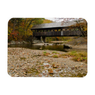 Newry Covered Bridge over river in autumn Magnet