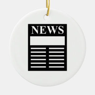 News Headlines Ceramic Tree Decoration