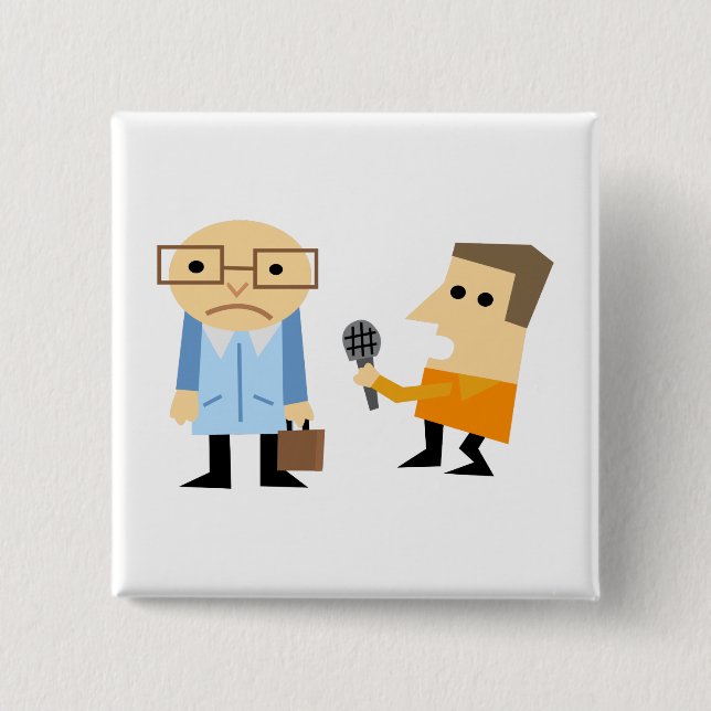 News Interview 15 Cm Square Badge (Front)