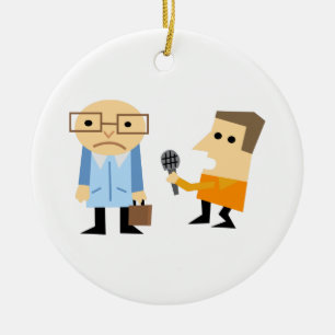News Interview Ceramic Ornament