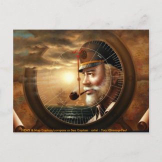 NEWS & Map Captain/compass or Sea Captain Postcard