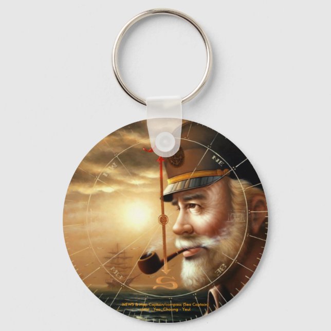 NEWS & Map Captain/compass (Sea Captain) Keychain (Front)