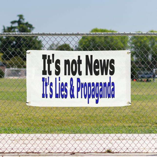 News Media Lies and Propaganda black and blue text Banner (Insitu)
