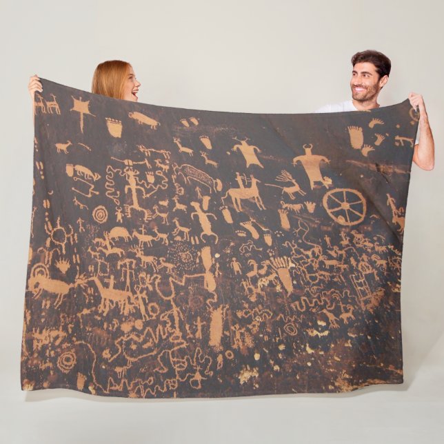 News Paper Rock Canyonlands National Park, Utah Fleece Blanket (In Situ)