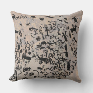 News Paper Rock Petroglyphs Cushion